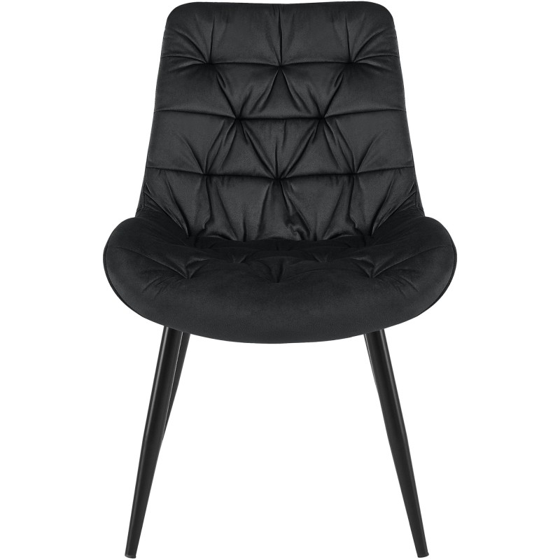 Silla de comedor Rossford de terciopelo negro