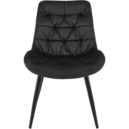 Silla de comedor Rossford de terciopelo negro