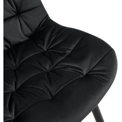 Silla de comedor Rossford de terciopelo negro