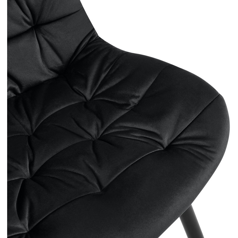 Silla de comedor Rossford de terciopelo negro