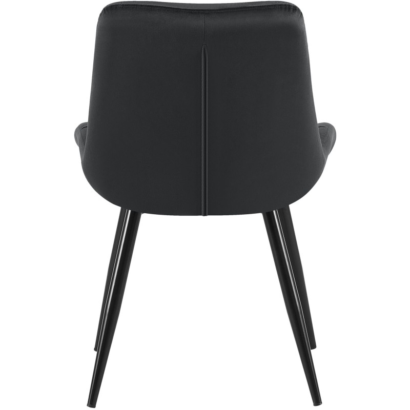 Silla de comedor Rossford de terciopelo negro