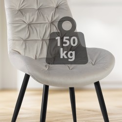 Silla de comedor Rossford en terciopelo gris