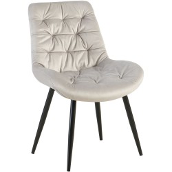 Silla de comedor Rossford en terciopelo gris