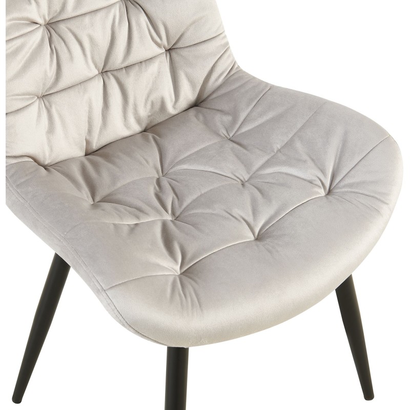 Silla de comedor Rossford en terciopelo gris