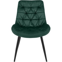 Silla de comedor de terciopelo verde Rossford