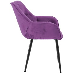 Juego de 2 sillas de terciopelo Tanna morado