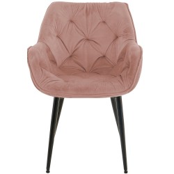 Conjunto de 2 sillas Tanna en terciopelo rosa Conjunto de 2 sillas Tanna en terciopelo rosa