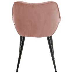 Conjunto de 2 sillas Tanna en terciopelo rosa Conjunto de 2 sillas Tanna en terciopelo rosa