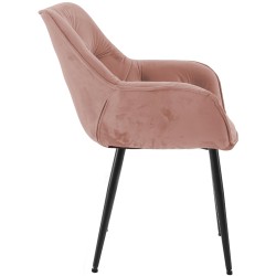Conjunto de 2 sillas Tanna en terciopelo rosa Conjunto de 2 sillas Tanna en terciopelo rosa