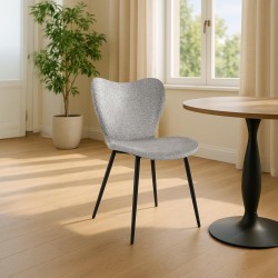 Silla de comedor Maika en tela gris Silla de comedor Maika en tela gris