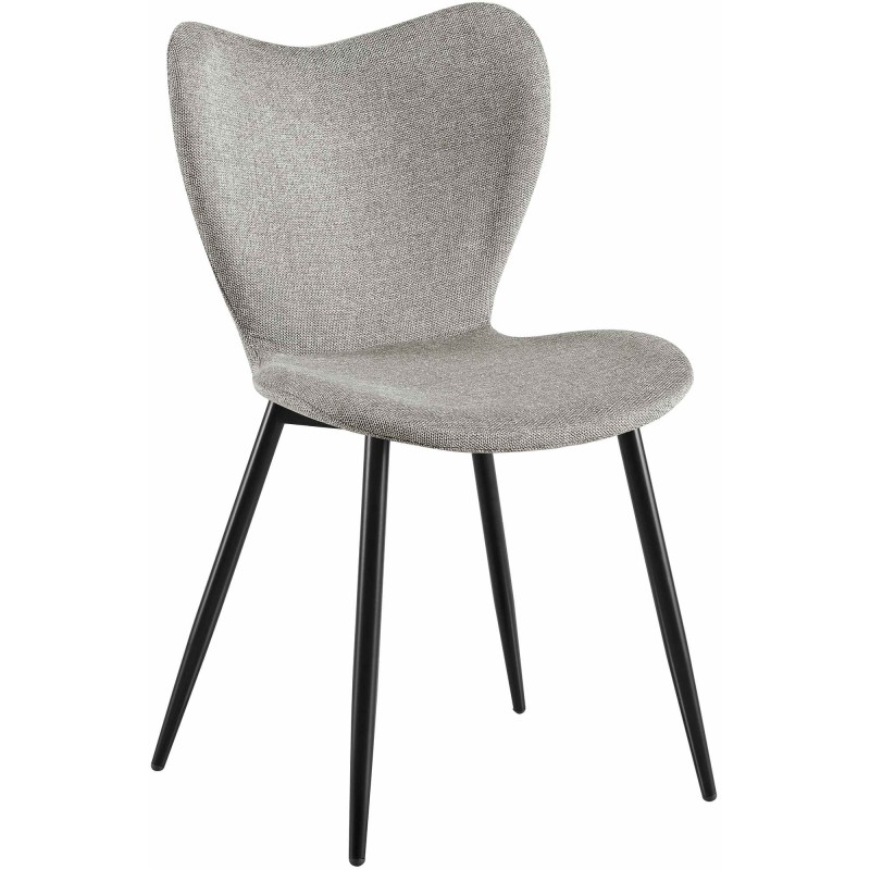 Silla de comedor Maika en tela gris