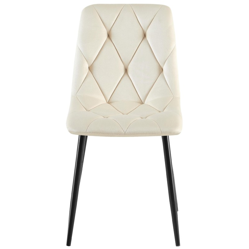 Silla de comedor Clairton de terciopelo crema