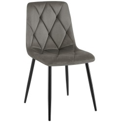 Silla de comedor Clairton en terciopelo antracita