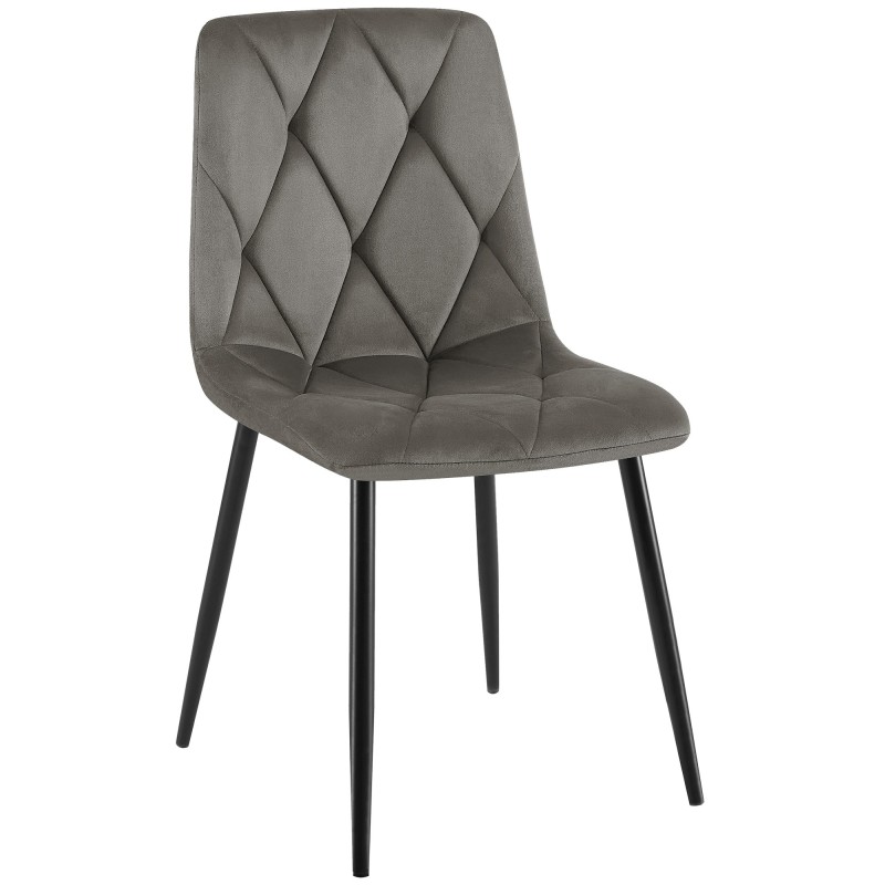 Silla de comedor Clairton en terciopelo antracita