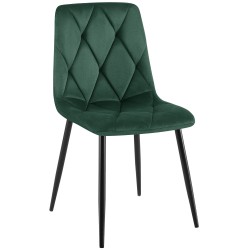 Silla de comedor Clairton en terciopelo verde oscuro