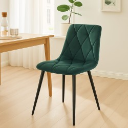 Silla de comedor Clairton en terciopelo verde oscuro