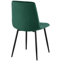 Silla de comedor Clairton en terciopelo verde oscuro