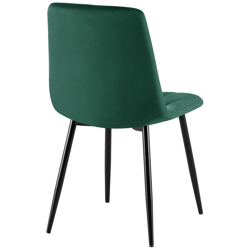 Silla de comedor Clairton en terciopelo verde oscuro