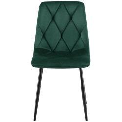 Silla de comedor Clairton en terciopelo verde oscuro