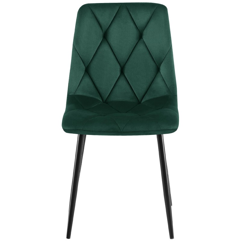 Silla de comedor Clairton en terciopelo verde oscuro
