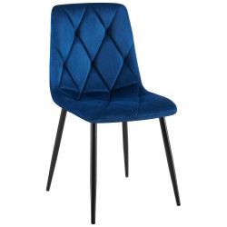 Silla de comedor Clairton en terciopelo azul oscuro