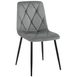 Silla de comedor Clairton en terciopelo gris oscuro