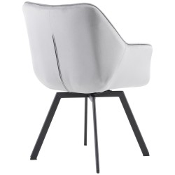 Silla de comedor Jordi en terciopelo gris oscuro