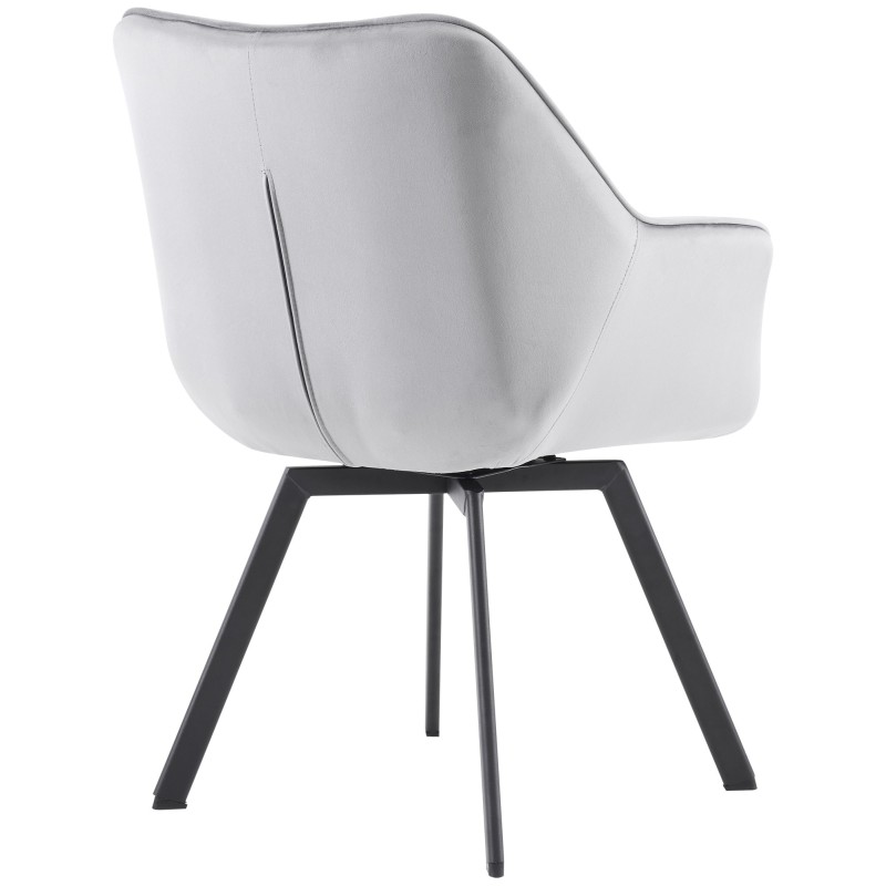 Silla de comedor Jordi en terciopelo gris oscuro