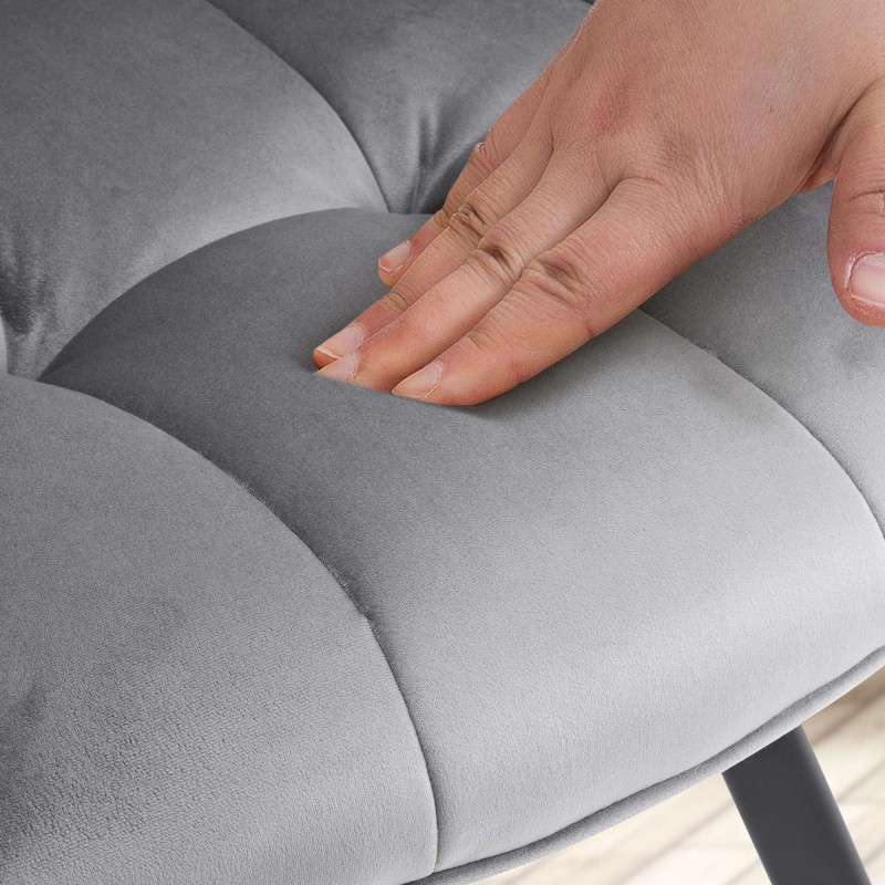 Silla de comedor Jordi en terciopelo gris oscuro
