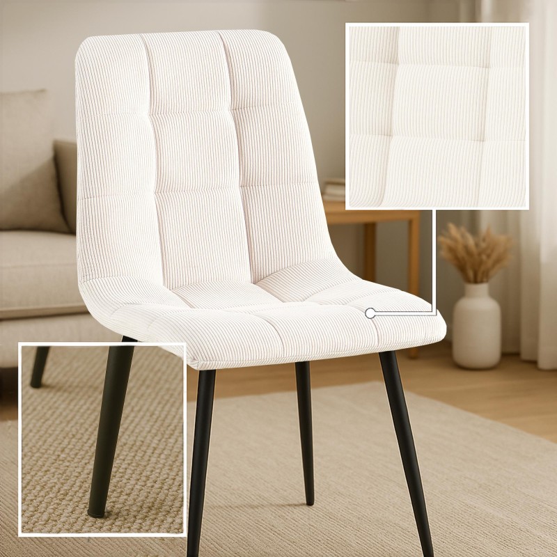 Silla de comedor Antibes Cord Cream