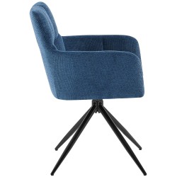 Silla de comedor Jonah en tela azul oscuro