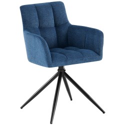 Silla de comedor Jonah en tela azul oscuro