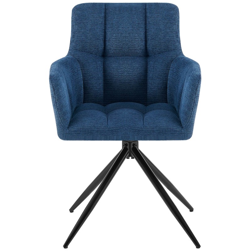 Silla de comedor Jonah en tela azul oscuro