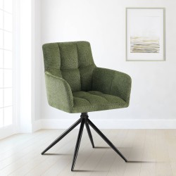 Silla de comedor Jonah en tela verde