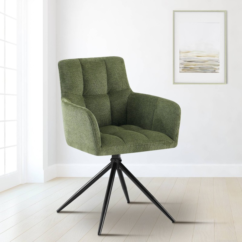 Silla de comedor Jonah en tela verde