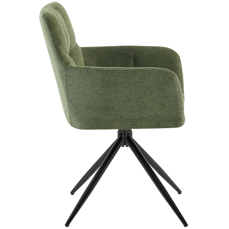Silla de comedor Jonah en tela verde