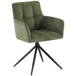 Silla de comedor Jonah en tela verde