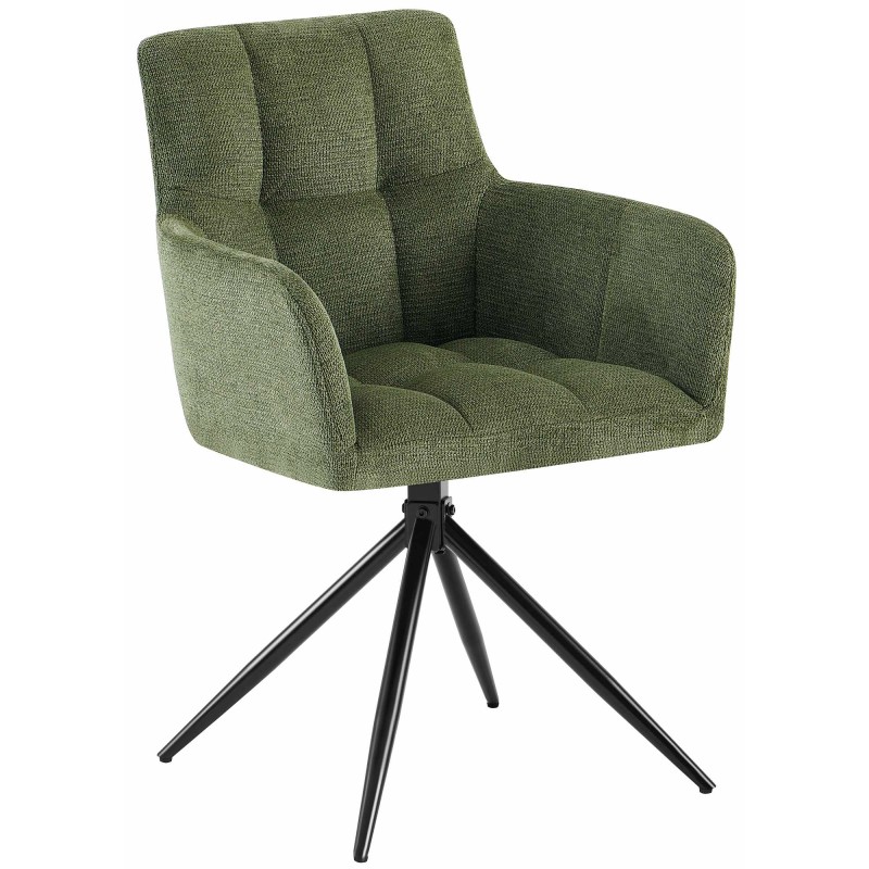 Silla de comedor Jonah en tela verde