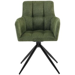 Silla de comedor Jonah en tela verde