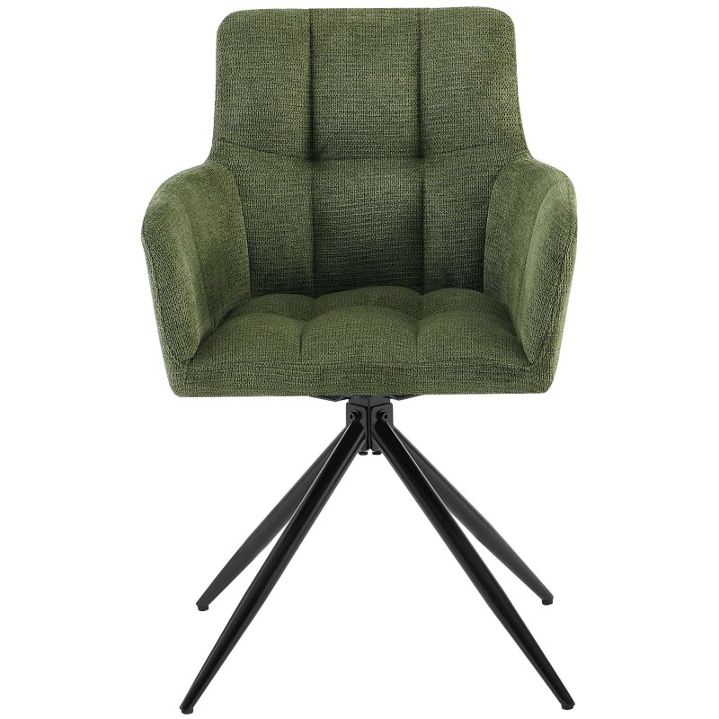 Silla de comedor Jonah en tela verde