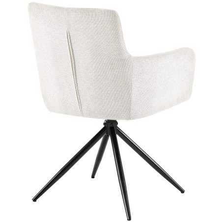 Silla de comedor Jonah en tela color crema