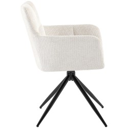 Silla de comedor Jonah en tela color crema