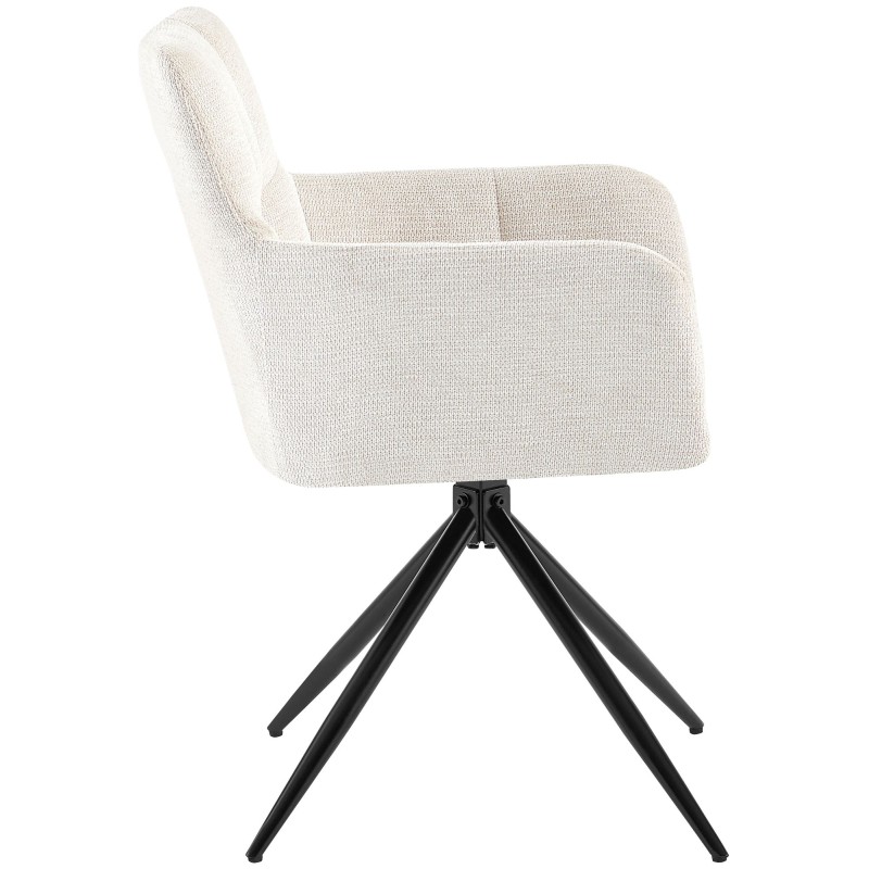 Silla de comedor Jonah en tela color crema