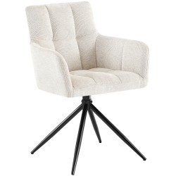 Silla de comedor Jonah en tela color crema