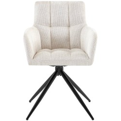 Silla de comedor Jonah en tela color crema
