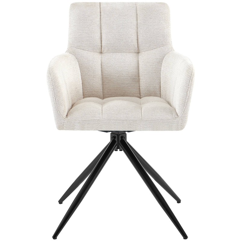 Silla de comedor Jonah en tela color crema