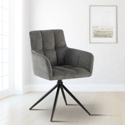 Silla de comedor Jonah en tela gris oscuro