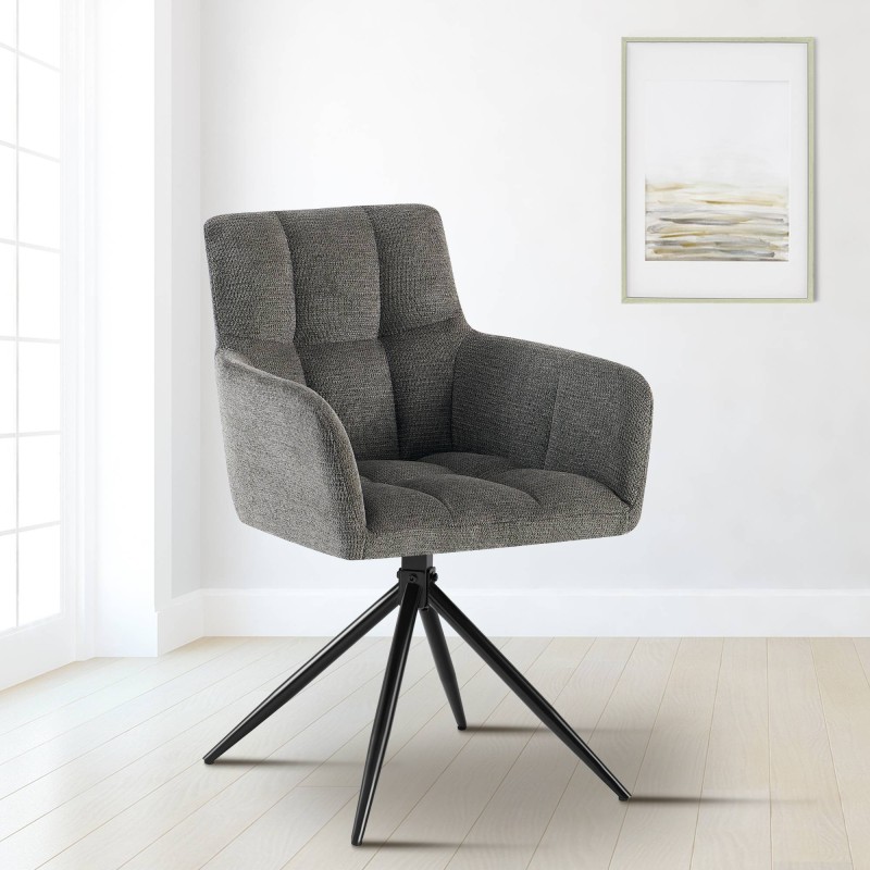 Silla de comedor Jonah en tela gris oscuro