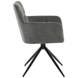 Silla de comedor Jonah en tela gris oscuro