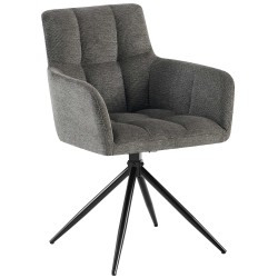 Silla de comedor Jonah en tela gris oscuro
